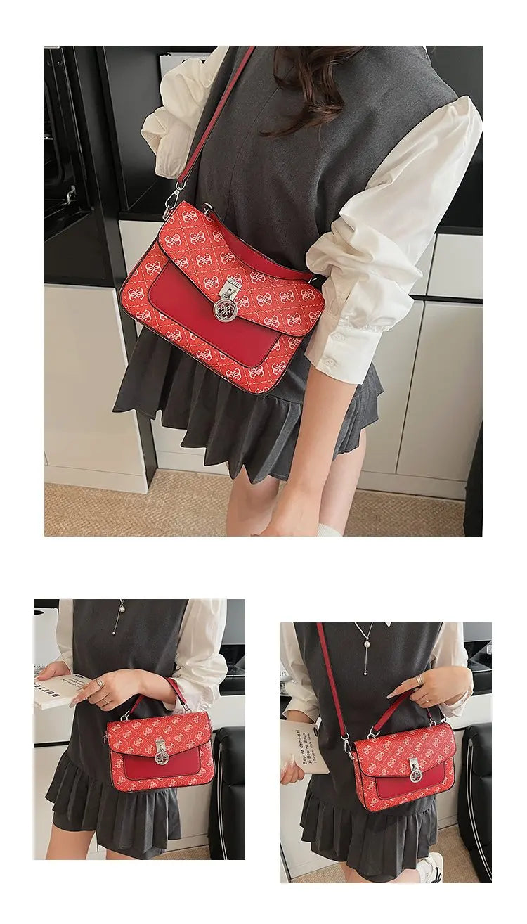 Vintage Print Women's Handbag - Stylish & Trendy Versatile Design for Handheld, Shoulder & Crossbody Wear