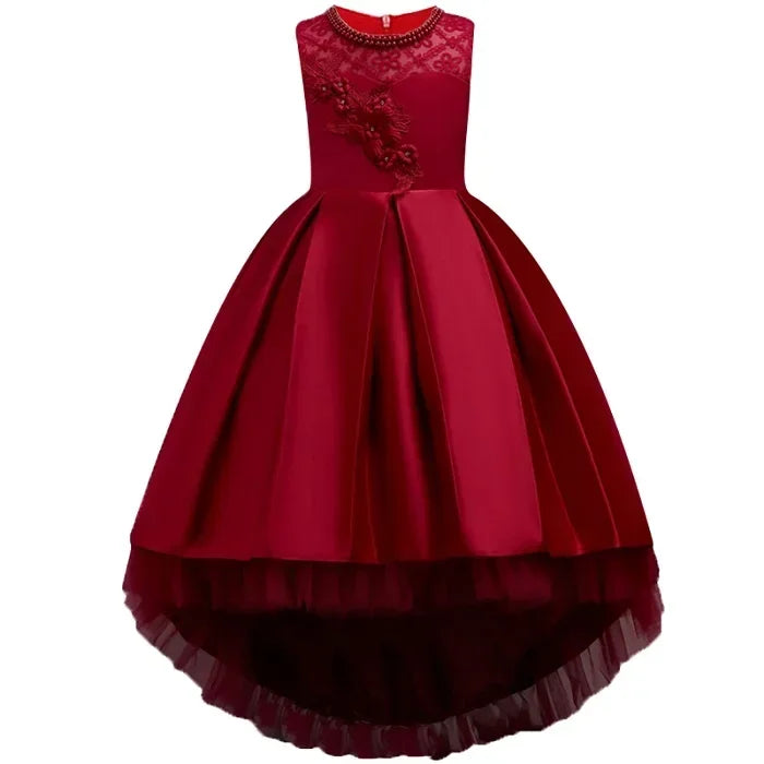 Children's Dress Princess  Embroidered Girl's Lace Flower Girl Trailing Ball Gown flower girl dresses vestidos para niñas