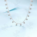 Women's Platinum PT950 3/9CT Moissanite Necklace Sparkling round Cut Pendant Wedding Jewelry Clavicular Chain