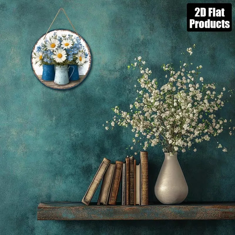 OEM 8 Inch Mini Round Wood Panel Art Custom Design Handmade Painting Cozy Home Decor Apartment Decoration