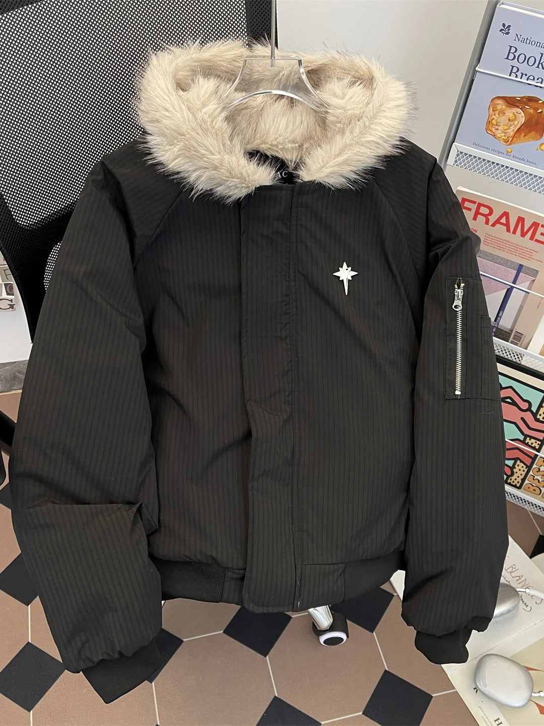Men's Winter Thiened Hooded Cotton Jaet Loose American Retro ort Sle Warm Long Sve Youth Faion Outerwear Coat