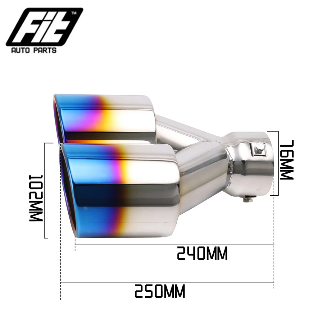 1PCS Exhaust Pipe 3'' inlet 4" outlet Universal Car Dual Muffler nozzle Tips Stainless Steel