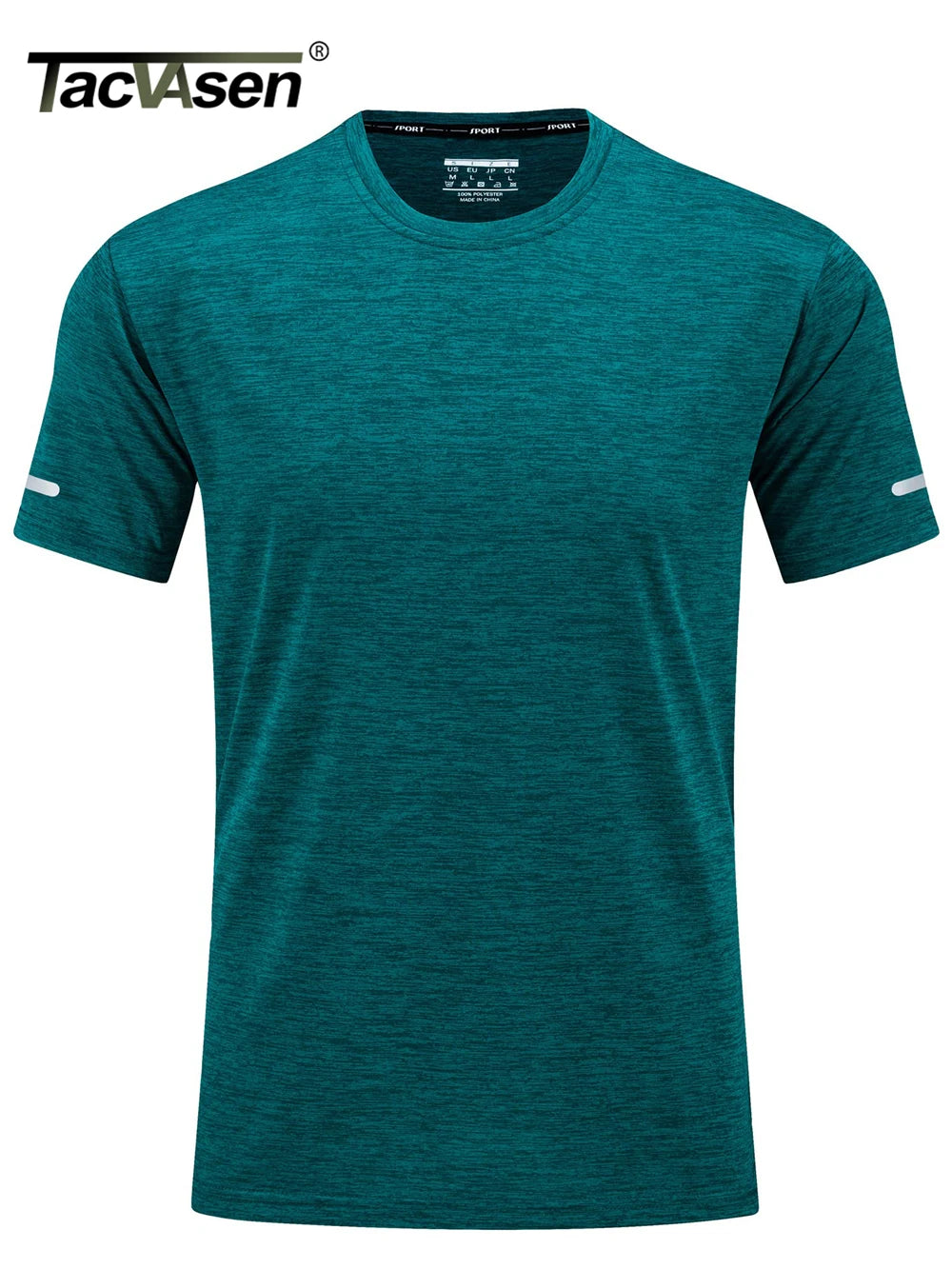 TACVASEN Quick Dry Summer T-shirts Mens Running Jogging T-shirts Crew Neck Athlete Sports Gym Fitness Pullover Reflective Shirts