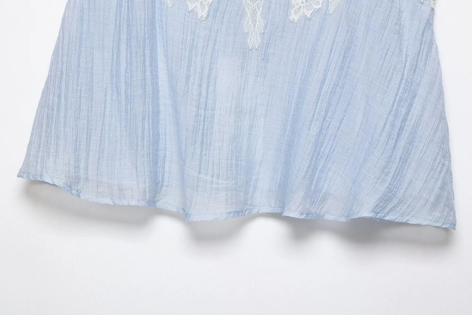 KONDALA Casual Chic Lace Skirt Set Women Holidays Summer Sky Blue Camisole,Midi Skirt 2026 Trendy Beach Leisure Street Skirt Set