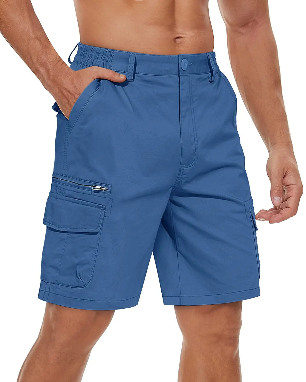 TACVASEN 97% Cotton Multi-Pockets Cargo Shorts Mens Fashion Loose Fit Ripstops Work Shorts Outdoor Safari Casual Retro Shorts