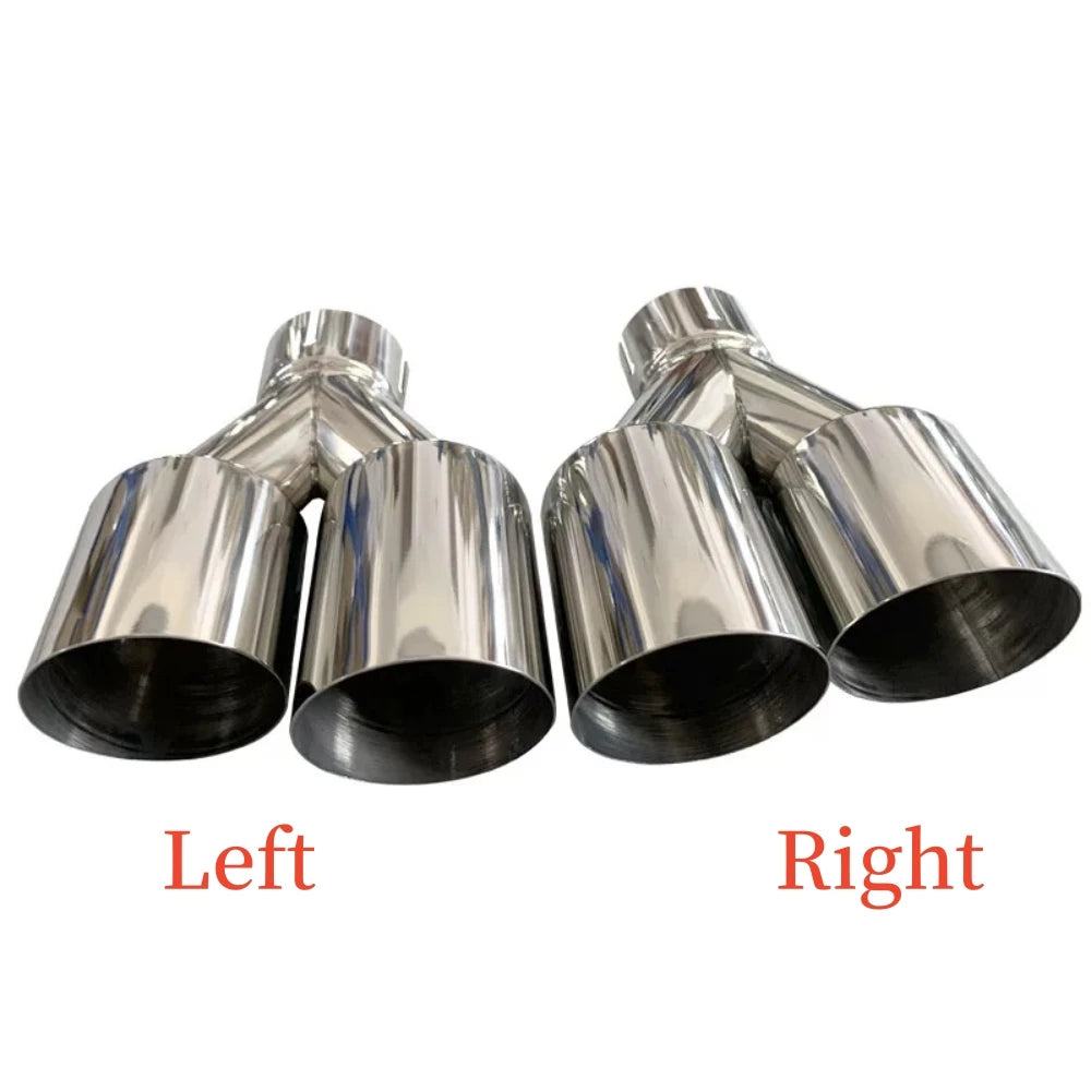 1 PCS Exhaust Tip Car modify Double Outlet Exhaust Pipe Nozzle Decoration Stainless Tail Pipes Muffler