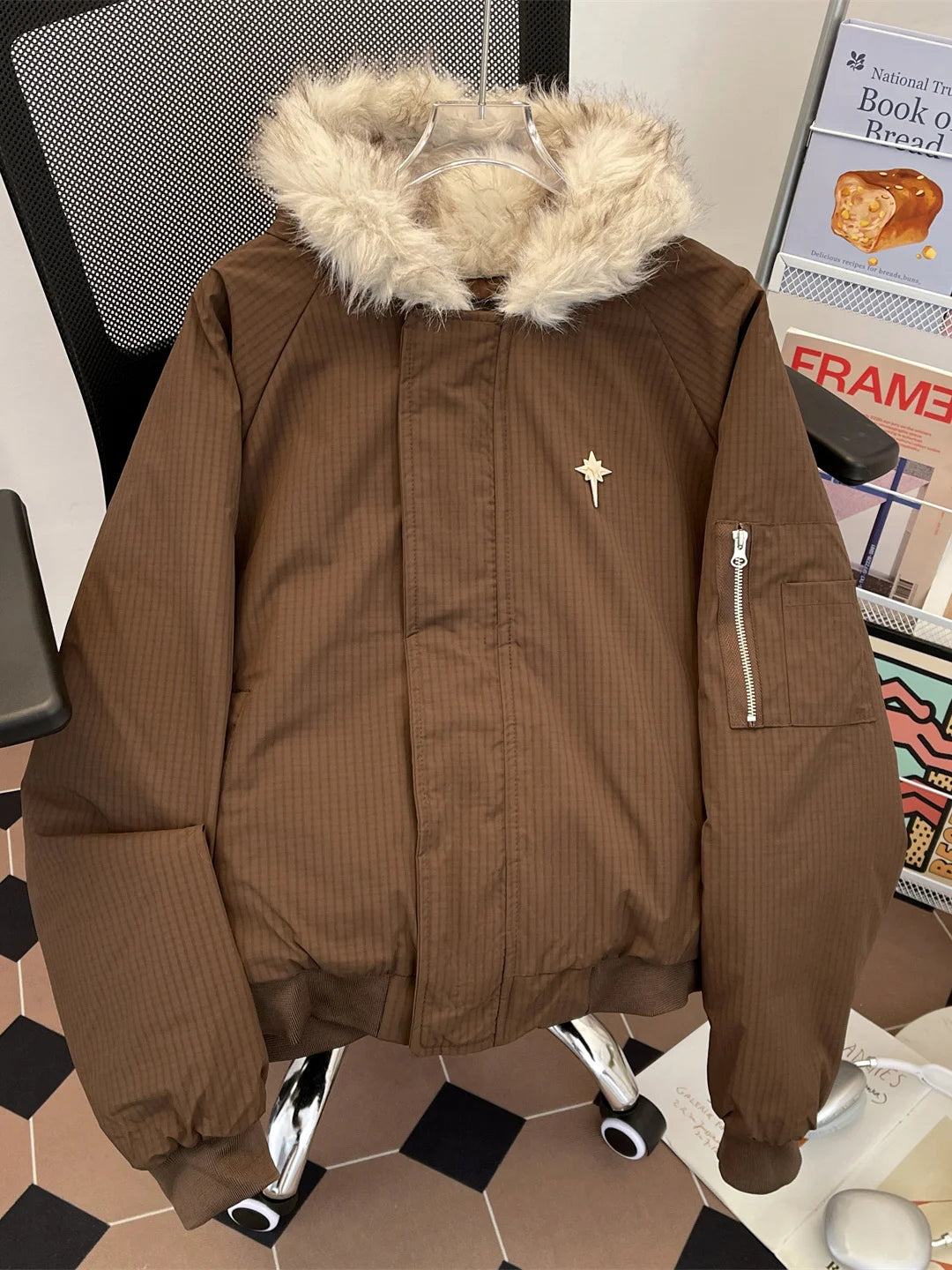 Men's Winter Thiened Hooded Cotton Jaet Loose American Retro ort Sle Warm Long Sve Youth Faion Outerwear Coat
