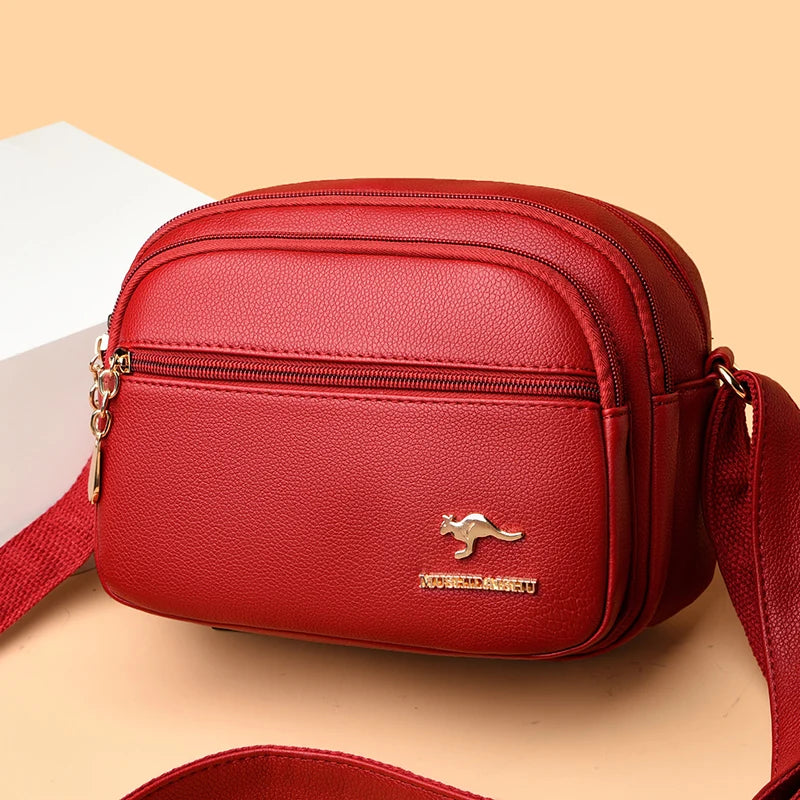Women Bag Ladies Brand Quality PU Leather Shoulder Bags Designer New Simple Messenger Crossbody Multi-pocket Purses Mobile Phone