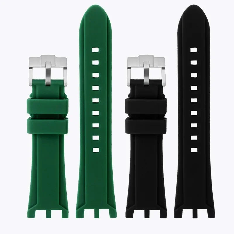 Rubber watch strap For Versace V-RACE DUAL series concave convex silicone watch strap accessories 24mm men's waterproof Bracelet
