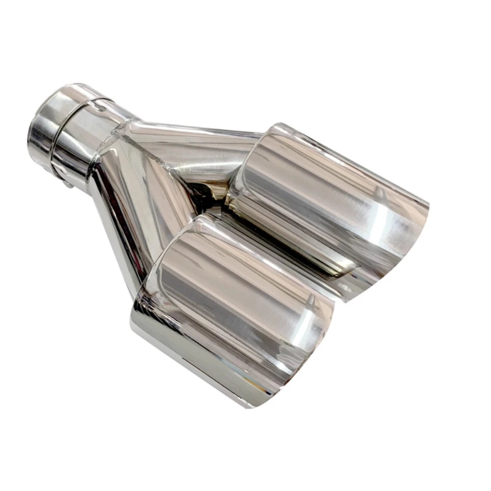 1 PCS Exhaust Tip Car modify Double Outlet Exhaust Pipe Nozzle Decoration Stainless Tail Pipes Muffler