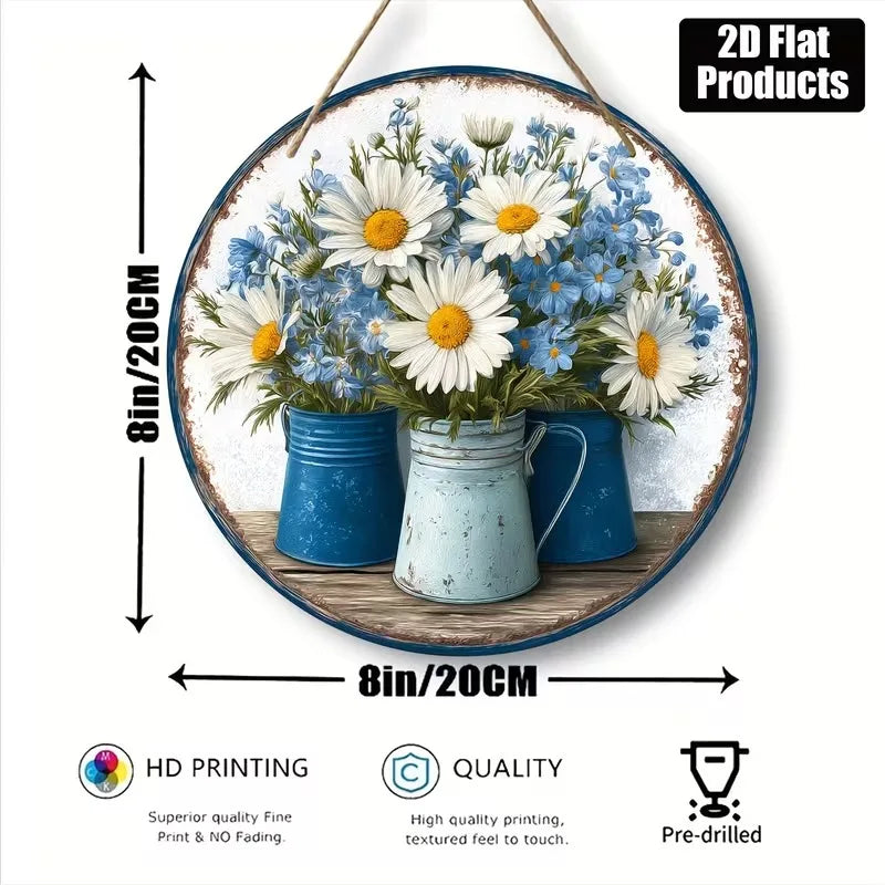 OEM 8 Inch Mini Round Wood Panel Art Custom Design Handmade Painting Cozy Home Decor Apartment Decoration