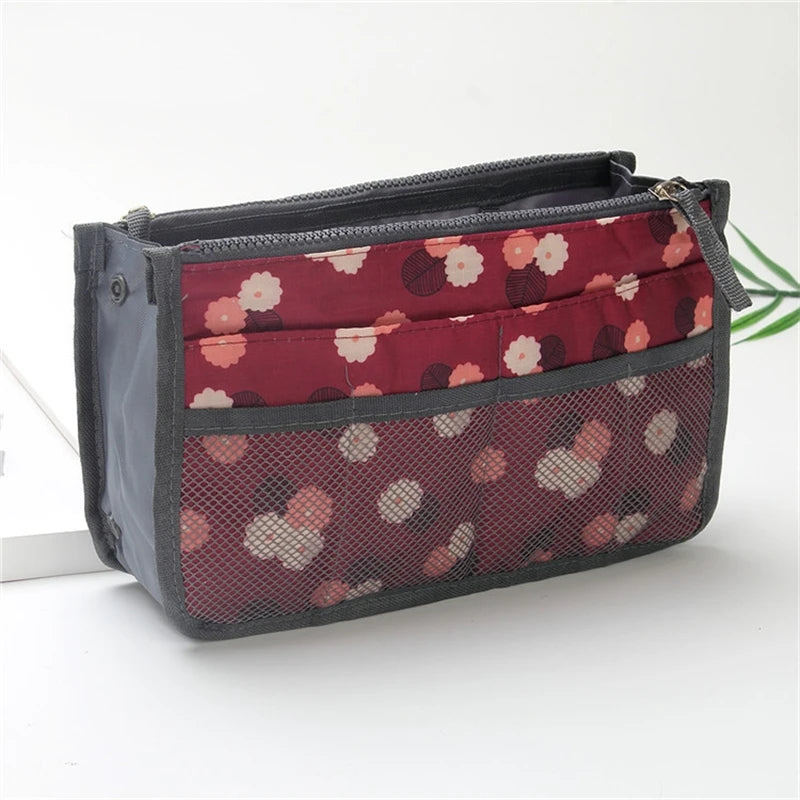 Organizer Insert Bag Women Nylon Travel Insert Organizer Handbag Purse Large liner Lady Makeup Cosmetic Bag Cheap Female Tote