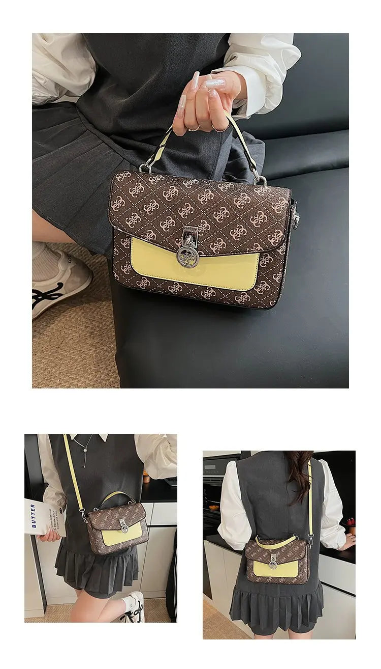 Vintage Print Women's Handbag - Stylish & Trendy Versatile Design for Handheld, Shoulder & Crossbody Wear