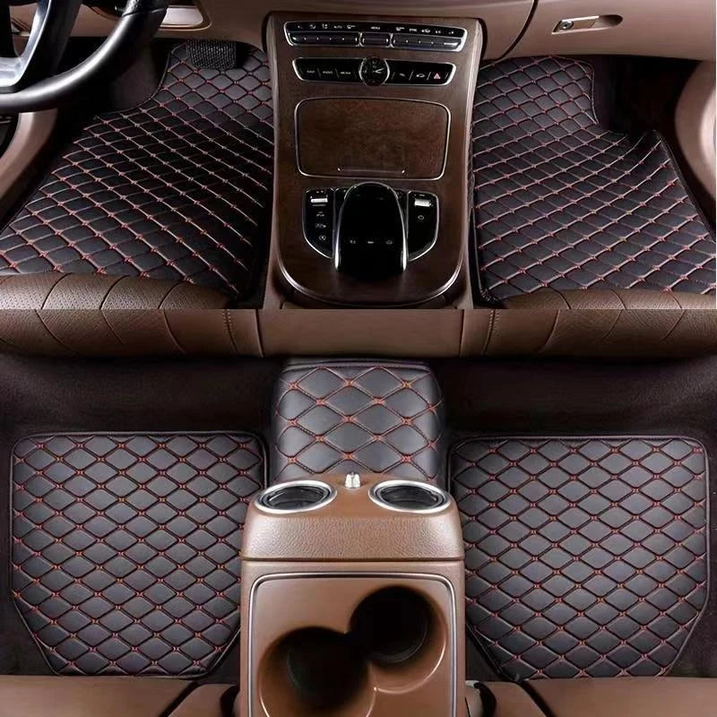 Universal Car Floor Mats Waterproof Wear-resistant 5Pcs Universal Quality Auto Foot Pad Protector Car Interior Accessories ﻿