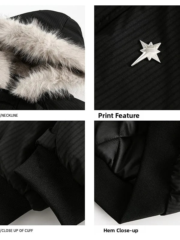 American Sle Cleanfit Thiened ort Cotton Jaet Men's Casual Faion Winter Warm Coat with Fur Collar Outdoor Wear