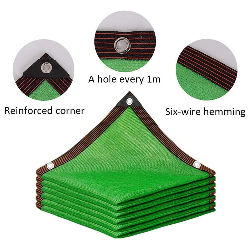 4x6m  12-pin Sunshade Net Anti-ultraviolet Awning Plant Cover Net for Outdoor Garden Courtyard Swimming Pool Balcony Shade Cloth