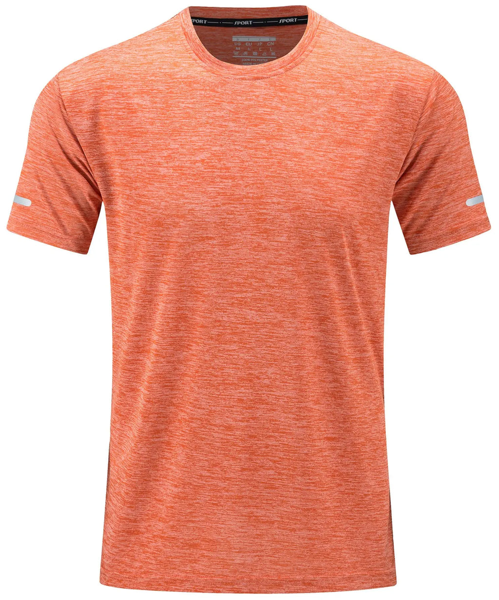 TACVASEN Quick Dry Summer T-shirts Mens Running Jogging T-shirts Crew Neck Athlete Sports Gym Fitness Pullover Reflective Shirts