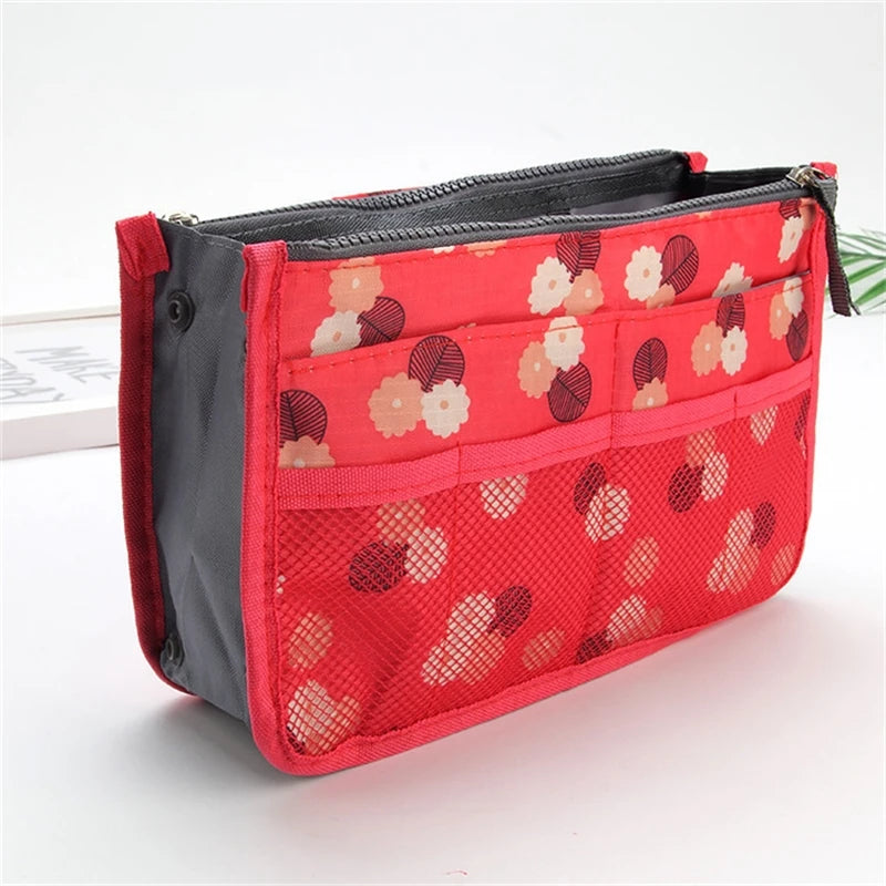 Organizer Insert Bag Women Nylon Travel Insert Organizer Handbag Purse Large liner Lady Makeup Cosmetic Bag Cheap Female Tote