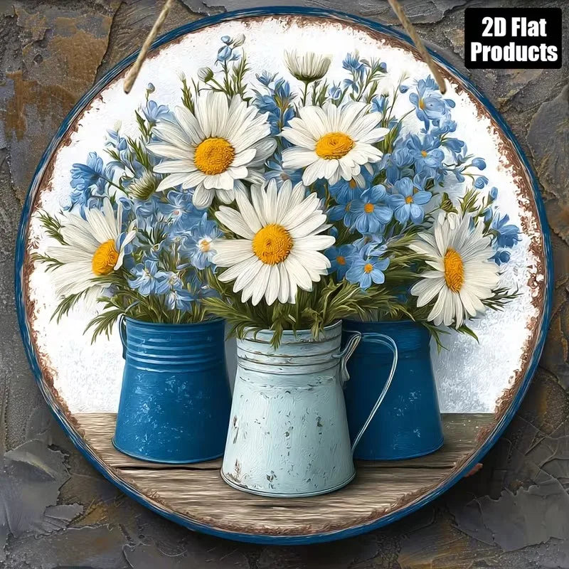 OEM 8 Inch Mini Round Wood Panel Art Custom Design Handmade Painting Cozy Home Decor Apartment Decoration