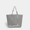 French Sequined Large-capacity Tote Bag Brand Designed Canvas Handbag Contrast Vintage Shoulder Bag Women's Business Travel Bags