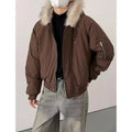 Retro American Cotton Jaet Men's Hooded ort Thiened Large Fur Collar Winter Warm Coat Cleanfit Outerwear Casual Youth