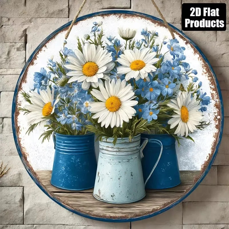 OEM 8 Inch Mini Round Wood Panel Art Custom Design Handmade Painting Cozy Home Decor Apartment Decoration