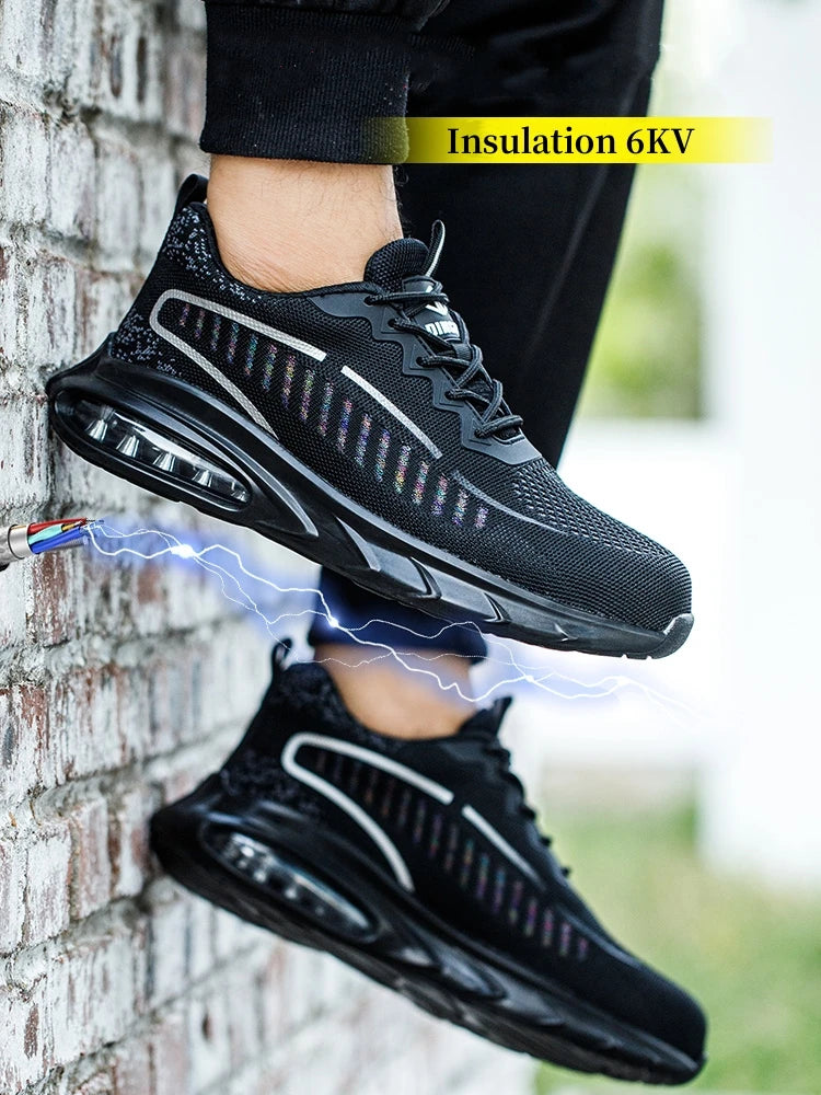Insulation 6KV Work Safety Shoes Men Lightweight Air Cushion Indestructible Safety Boots Breathable Protective Work Sneakers