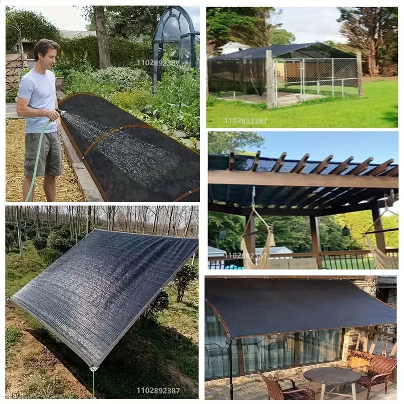 4x6m  12-pin Sunshade Net Anti-ultraviolet Awning Plant Cover Net for Outdoor Garden Courtyard Swimming Pool Balcony Shade Cloth