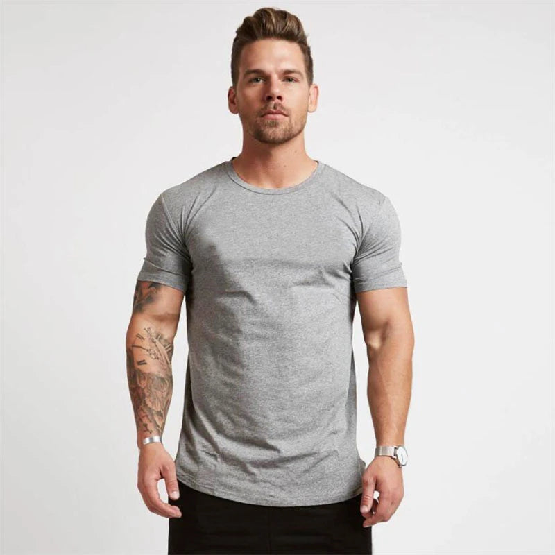 Men's Muscle Exercise T-shirt Fashionable Short Sleeved Top Fitness Equipment Gym Men's T-shirt 2026 Summer New Product