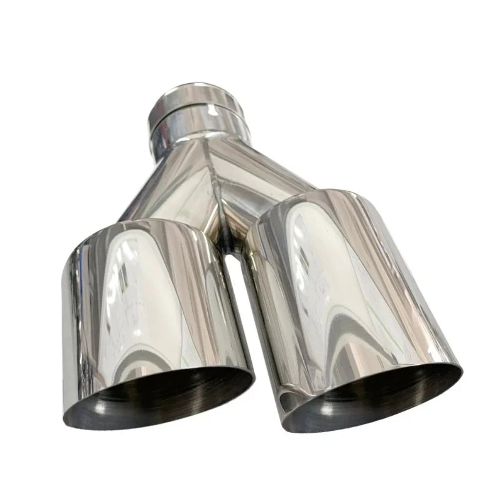 1 PCS Exhaust Tip Car modify Double Outlet Exhaust Pipe Nozzle Decoration Stainless Tail Pipes Muffler