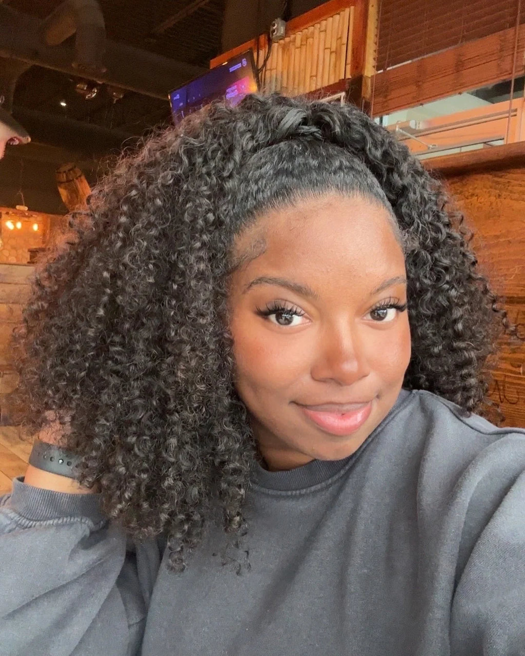 220% Half Wig Human Hair Afro Kinky Curly Wigs Glueless Wigs Human Hair 3 in 1 Wear Go Glueless Wig With Drawstring Seamless