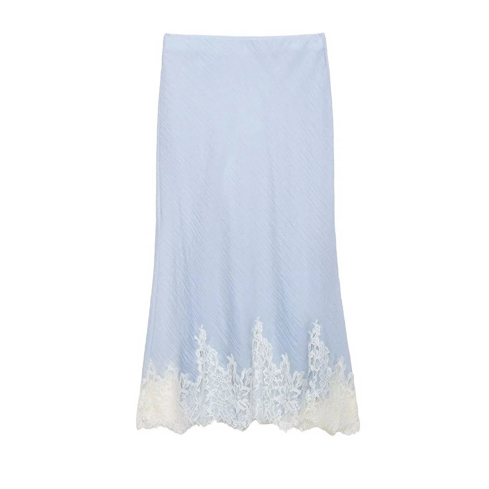 KONDALA Casual Chic Lace Skirt Set Women Holidays Summer Sky Blue Camisole,Midi Skirt 2026 Trendy Beach Leisure Street Skirt Set