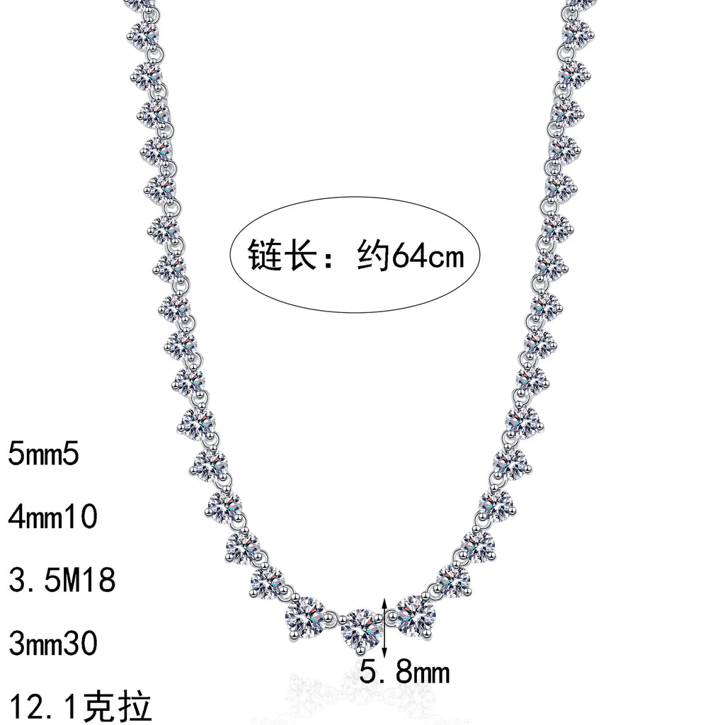 Gorgeous Full Diamond Stackable Pendant Women's 12.1CT Moissanite PT950 Platinum - Hand-finished, neck-fitting, comfortable wear