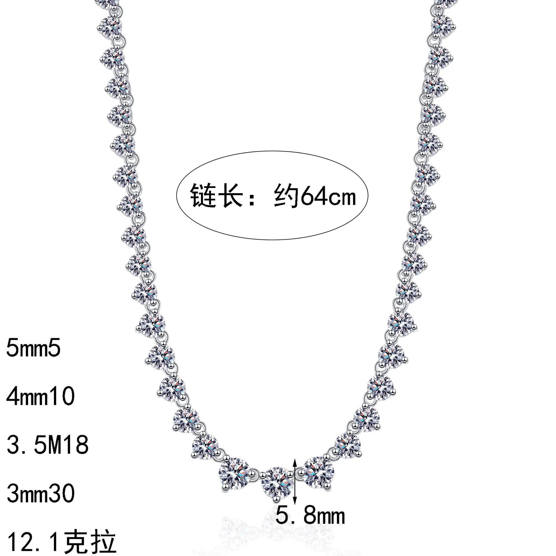 Gorgeous Full Diamond Stackable Pendant Women's 12.1CT Moissanite PT950 Platinum - Hand-finished, neck-fitting, comfortable wear
