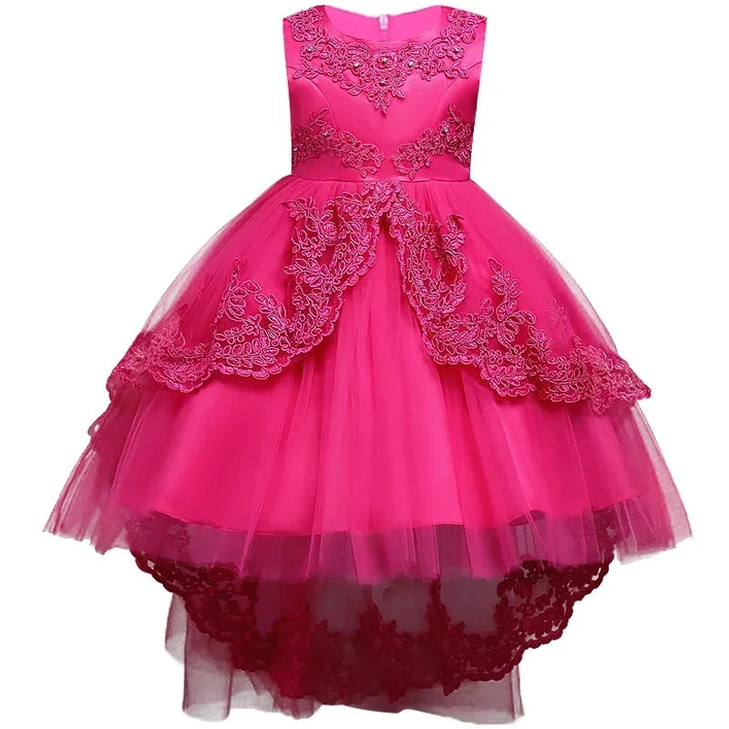 Children's Dress Princess  Embroidered Girl's Lace Flower Girl Trailing Ball Gown flower girl dresses vestidos para niñas