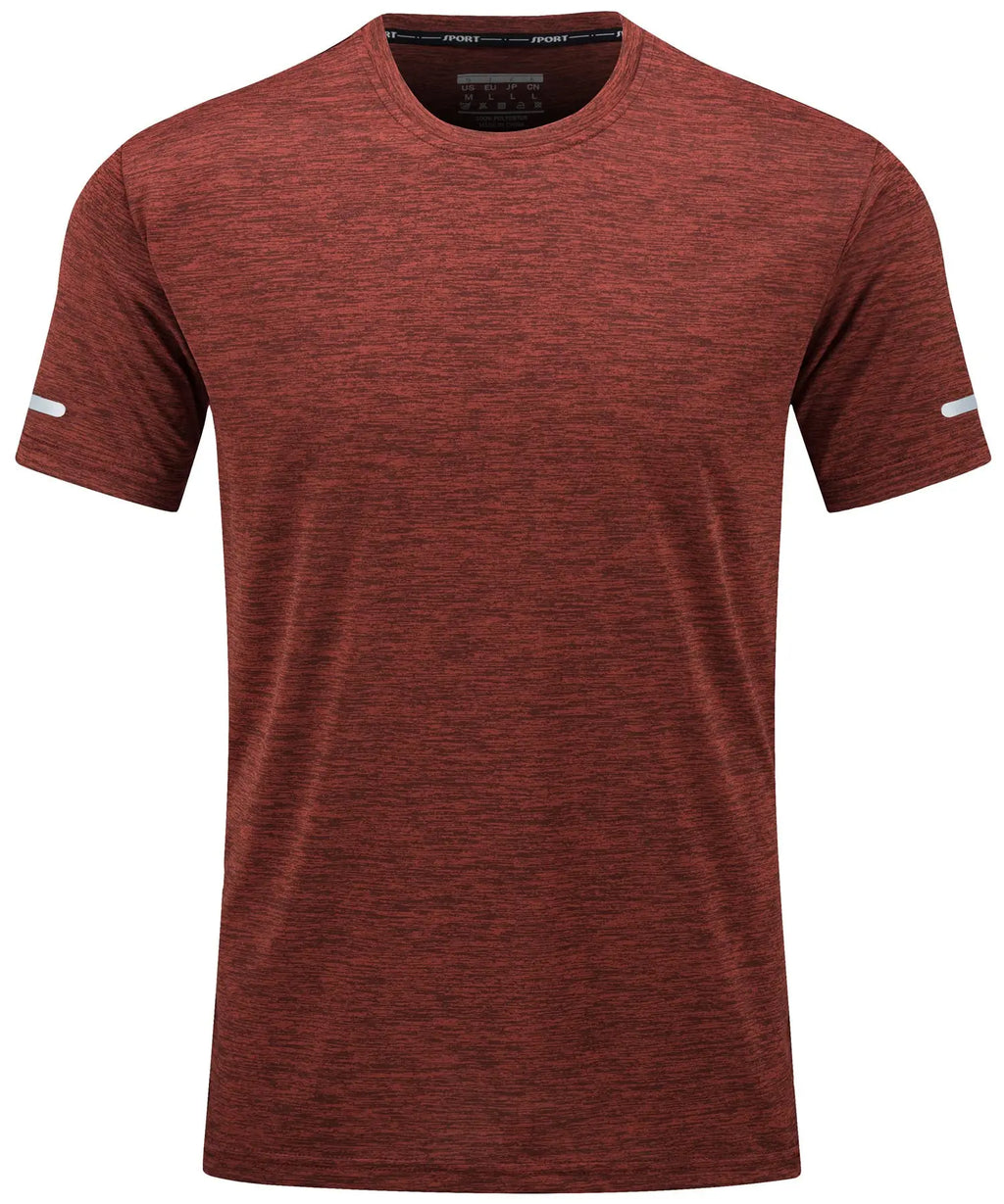 TACVASEN Quick Dry Summer T-shirts Mens Running Jogging T-shirts Crew Neck Athlete Sports Gym Fitness Pullover Reflective Shirts