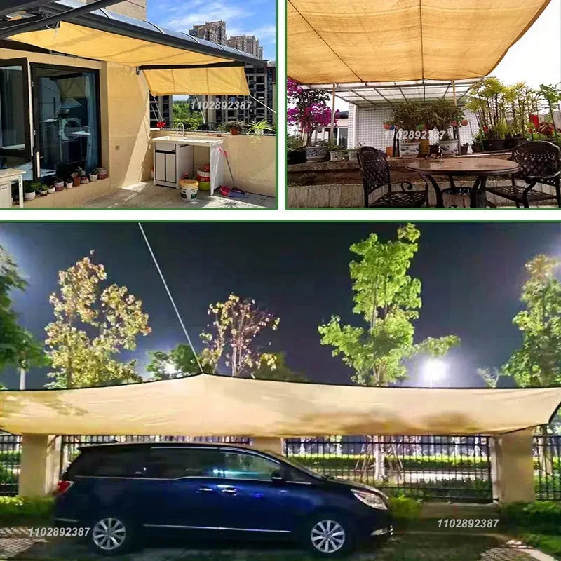4x6m  12-pin Sunshade Net Anti-ultraviolet Awning Plant Cover Net for Outdoor Garden Courtyard Swimming Pool Balcony Shade Cloth