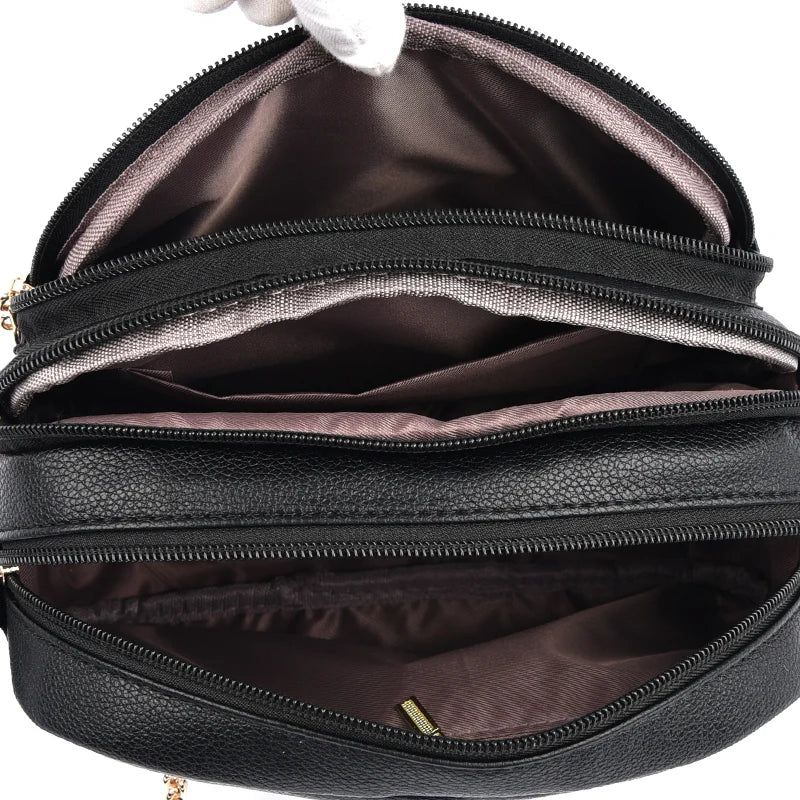 Women Bag Ladies Brand Quality PU Leather Shoulder Bags Designer New Simple Messenger Crossbody Multi-pocket Purses Mobile Phone
