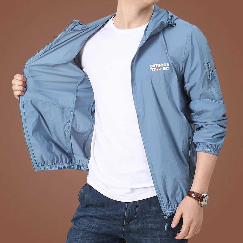 Summer Sun Jacket Men Outdoor Clothing Quick Dry Skin Coat Men Sports Sunscreen Cycling Hiking Fishing Camping Jacket