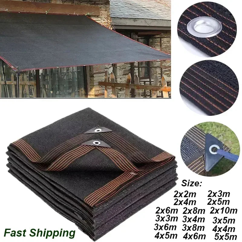 4x6m  12-pin Sunshade Net Anti-ultraviolet Awning Plant Cover Net for Outdoor Garden Courtyard Swimming Pool Balcony Shade Cloth