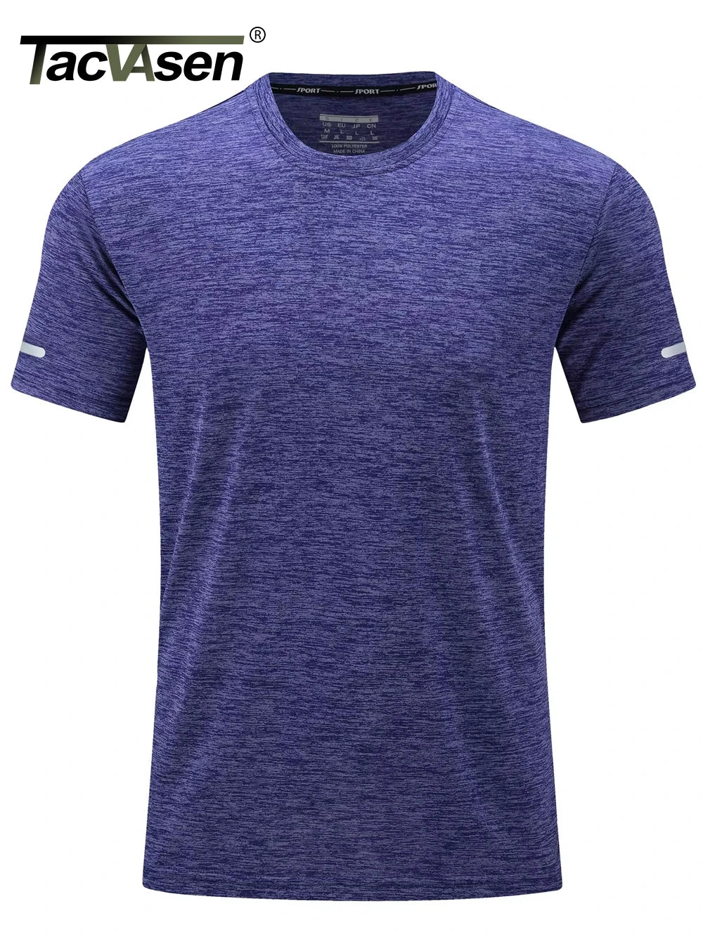 TACVASEN Quick Dry Summer T-shirts Mens Running Jogging T-shirts Crew Neck Athlete Sports Gym Fitness Pullover Reflective Shirts