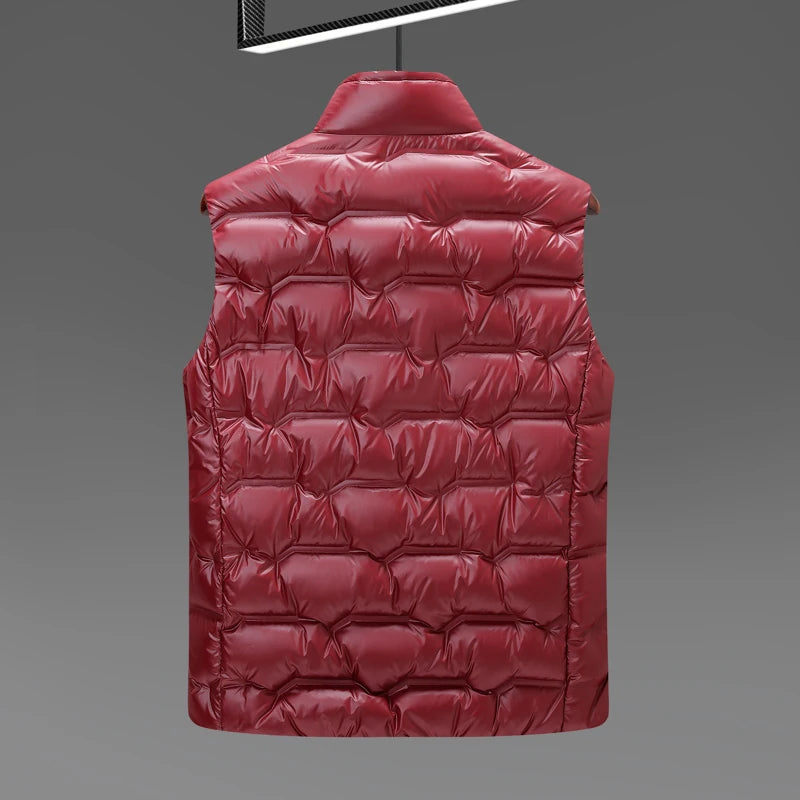 2025 Winter New Down Vest Coat Waterproof Fabric 90% Duck Down Content Thickened Warm Fashion Casual Down Shoulder