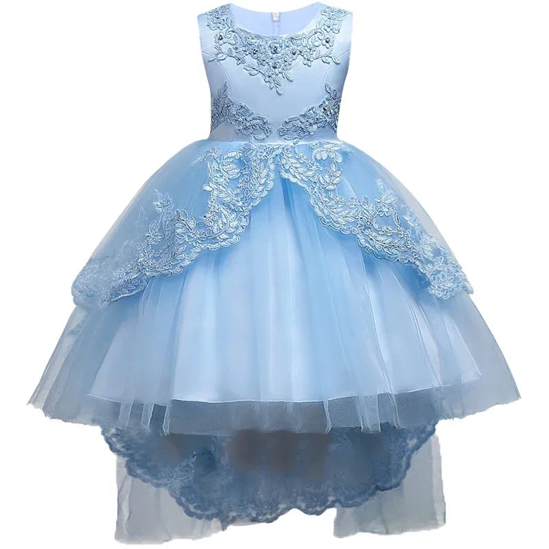 Children's Dress Princess  Embroidered Girl's Lace Flower Girl Trailing Ball Gown flower girl dresses vestidos para niñas