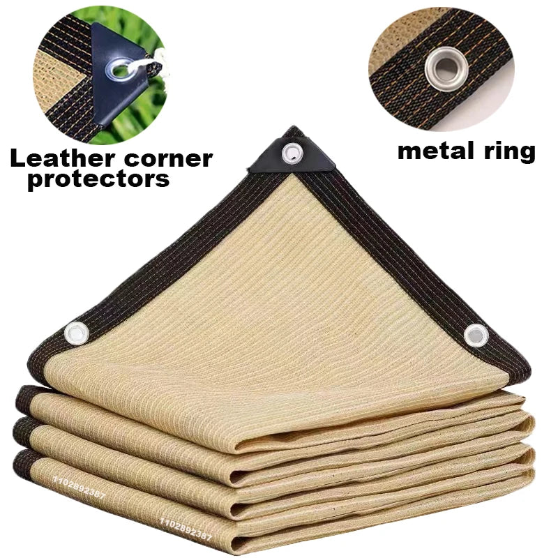 4x6m  12-pin Sunshade Net Anti-ultraviolet Awning Plant Cover Net for Outdoor Garden Courtyard Swimming Pool Balcony Shade Cloth