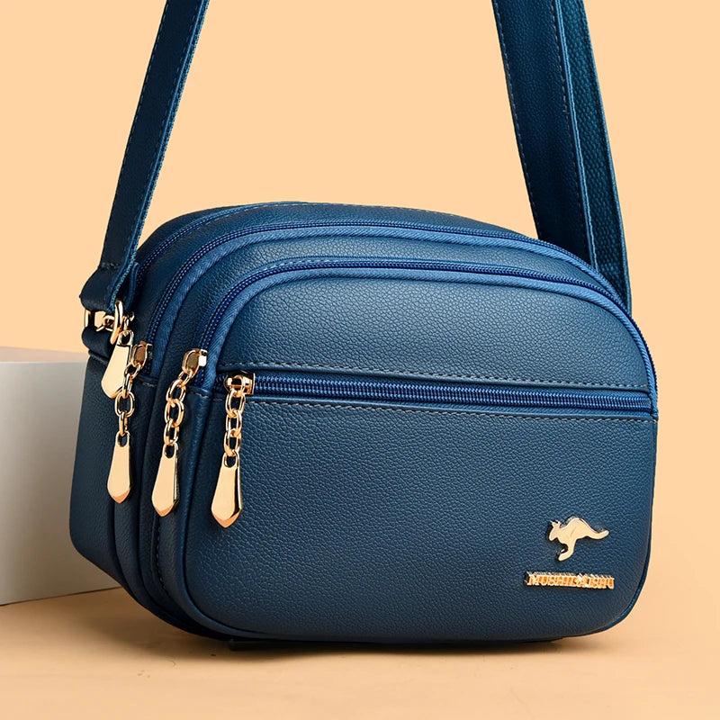 Women Bag Ladies Brand Quality PU Leather Shoulder Bags Designer New Simple Messenger Crossbody Multi-pocket Purses Mobile Phone