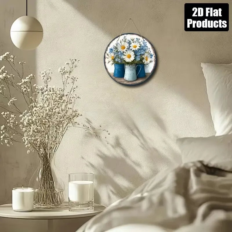 OEM 8 Inch Mini Round Wood Panel Art Custom Design Handmade Painting Cozy Home Decor Apartment Decoration