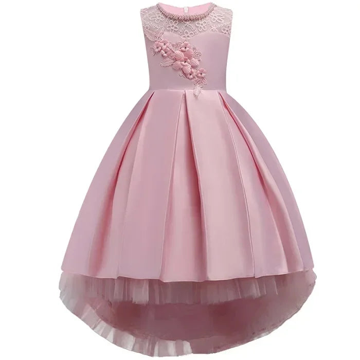 Children's Dress Princess  Embroidered Girl's Lace Flower Girl Trailing Ball Gown flower girl dresses vestidos para niñas