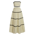 Women's Maxi Skirt Set Summer Beige Sleeveless Wrap Top & Maxi Skirt 2 Piece Sets Fashion Casual Beach Vacation Sets
