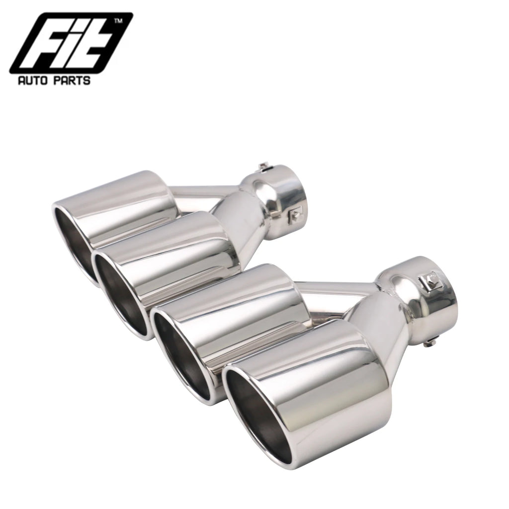 1PCS Exhaust Pipe 3'' inlet 4" outlet Universal Car Dual Muffler nozzle Tips Stainless Steel