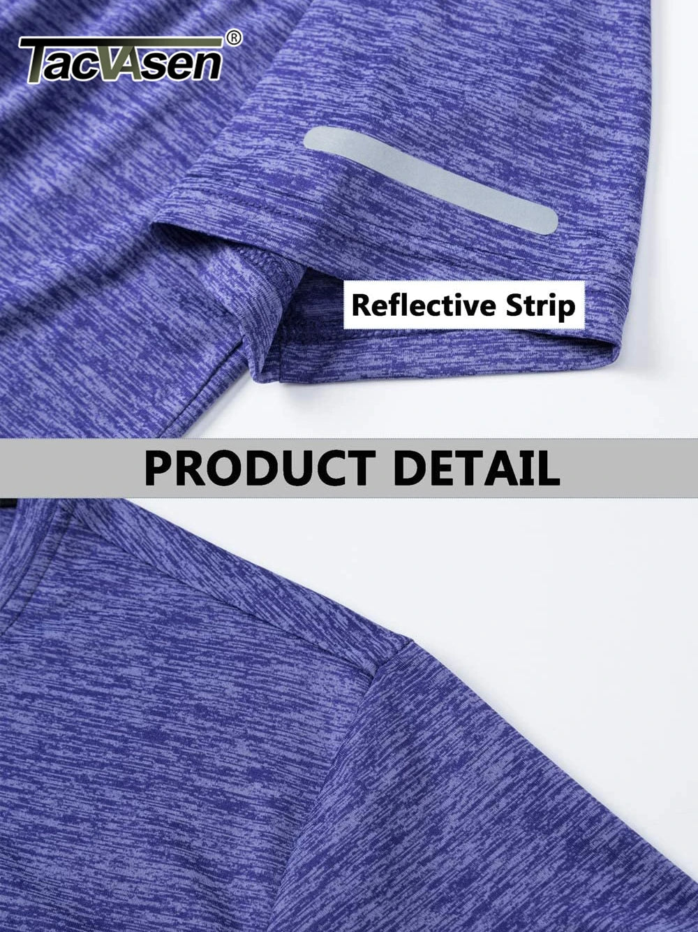 TACVASEN Quick Dry Summer T-shirts Mens Running Jogging T-shirts Crew Neck Athlete Sports Gym Fitness Pullover Reflective Shirts